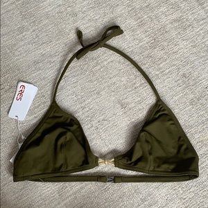 Eres triangle bikini top in army green